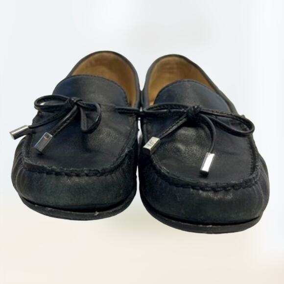 Michael Kors Sutton Moc Flats Leather. Black size 8m - Picture 1 of 5